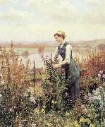 Daniel Ridgeway Knight Arranging Flowers china oil painting reproduction